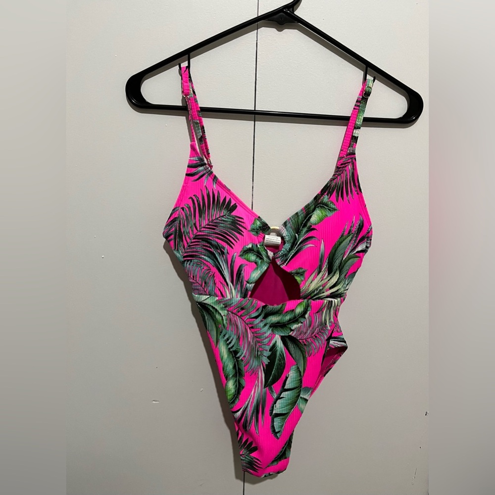 NWOT Tropical Pink One-Piece Swimsuit